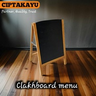 1-SIDED BLACK CHALK BOARD | CAFE MENU WOODEN BOARD 60X90cm
