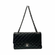Used CHANEL Lambskin Leather CF 25 Shoulder Bag Black PHW
