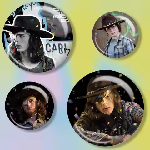 Carl Grimes Classic W-Walking D-Dead Brooch Metal Decorative Brooch Pins for Backpack Clothes Jacket