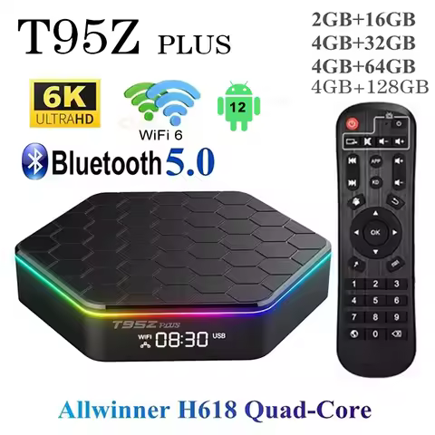 Android 12 T95Z Plus Smart Tv Box 6K DECODING 2.4G/5G BT5.0 WIFI6 3D Voice16G 32G 64G128G HDR10 4K60