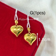 916 Emas Loket love kosong love gemuk / 916 gold love pendant hollow/ 916 黄金爱心牌 charm pendant