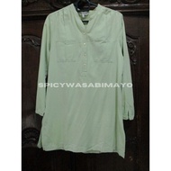 [PRELOVED] DENIM SAGE GREEN MUSLIM TUNIC | SIZE L