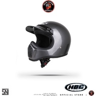 Cakil HBC Grey Glossy Helmet SNI Official Best Quality Retro Classic Vintage Helmet