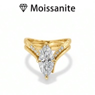 1pc Women's Wedding Ring Set, 3.5g S925 Sterling Silver 2ct Moissanite Bohemian Palace Style Engagem