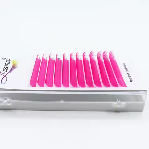 HBZGTLAD Color Lash Purple Blue Brown Green Red White Pink Yellow Eyelash Extensions Individual Fals