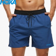 HOKA หนึ่งฤดูร้อนของผู้ชายสีทึบฟิตเนสกีฬาวิ่งประกบแห้งอย่างเร็วดูดซับเหงื่อกางเกงขาสั้น714b