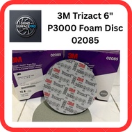 3M 02085 6" Trizact Foam Disc P3000 Hookit Pyramid Abrasives Sandpaper 6inch 152mm, car care