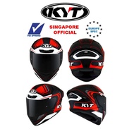 KYT TT Course Overtech Red Black Gloss Finish Full Face Helmet PSB Approved