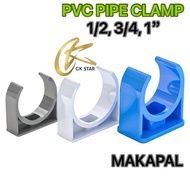 PVC FITTINGS PVC PIPE CLAMP, PVC PIPE CLIP, 1/2, 3/4, 1”