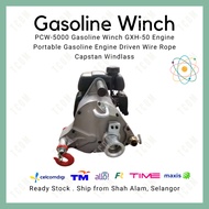 PCW-5000 Gasoline Winch GXH-50 Engine Portable Gasoline Engine Driven Wire Rope Capstan Windlass
