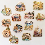 Global Travel Souvenirs Refrigerator Stickers Malaysia Kuala Lumpur Singapore Thailand Japan Dubai P
