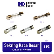 1 PC IND Fuse Parts - Glass Fuse - Large Glass Fuse 10 Ampere - 10A - 10 A