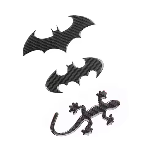 3D Carbon Fiber Gecko Car Sticker Personalized Modification Tail Badge Decoration Waterproof Durable