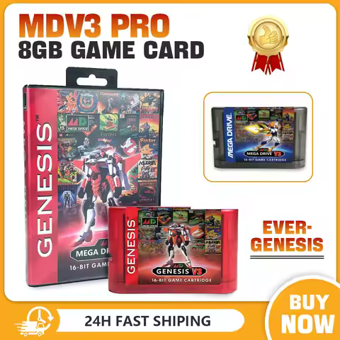 MDV3 Pro 3000 in 1 MegaDrive Genesis Game Cartridge 8GB TF Gard for SEGA MD V3 Genesis Mega Drive Co