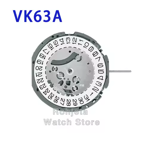 Japan Seiko VK63 VK63A Chronograph Quartz Movement with Battery Three Hands With Date Small Chronogr