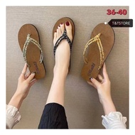 T&T STORE/READY STOCK/WOMEN'S FLIP FLOPS TWO STRAP SLIPPER SANDAL