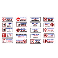NO SMOKING,KIBLAT,SURAU,NO PARKING SIGNAGE