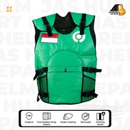Pelindung dada / Rompi Motor Grab & Gojek Bahan Kulit