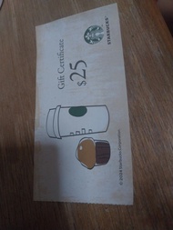 全新  Starbucks   星巴克禮券   現金券$25   售 $22