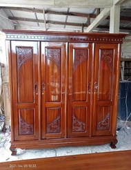lemari pakaian jati 4 pintu lemari jati  ruang tamu