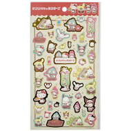 日本版 Sanrio Character CHEF CAFE Hello Kitty Kuromi My Melody 玉桂狗 布甸狗 PC狗 水怪 燙金貼紙 獎勵貼紙 平行進口