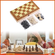 [PrettyiaSG] Folding Wooden Chess Set Chess Checkers Backgammon for Beginner Professional