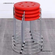 Hotel Restaurant Stall Bench Round Rebar Stool Ten Thickened Stool X0T9