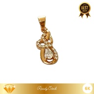 6K Gold Pendant Heart Teardrop Family Gold Model