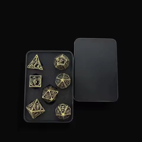 Hollow Metal Dice set Dragon Dices DND Metal Dice for Dungeon and Dragons DND RPG Polyhedral Dices s