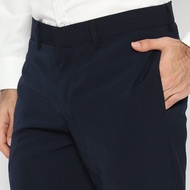 Code Male Celana Bahan Premium Navy Blue Formal Straight Cut Slim Fit