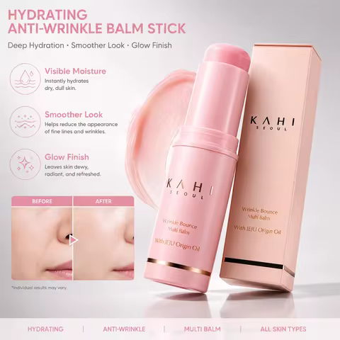 Moisturizing Pink Serum Stick 9g Hydrating Balm Anti Wrinkle Fine Line Repair Portable Face Skin Car