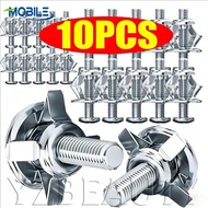 [AUTO&3C] 2/5/10PCS - Petal Nut Stainless Steel Petal Expansion Screw Lantern Shaped Rivet Car Licen