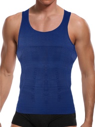 สต๊อกพร้อมส่ง) Mens Weight Loss Shaping Vest Shirt Tummy Slimming Gym Exercise Tummy Control Compres