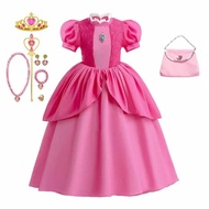 Princess Peach Costume Girls Daisy Rogetta Princess Dresses Revelry Festival Cosplay Party Disney Cl
