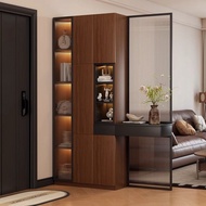 Vintage style entryway living room partition, foyer cabinet, shoe cabinet, and opposite door screen 