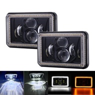 4X6 inch H4 LED Headlight Square Lamp High/Low Beam With White Amber Daytime Running Light For H4651