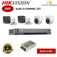 HIKVISION 2MP Audio Full HD 1080p 4 Channel CCTV Set 4ch DS-2CE16D0T-ITPFS DS-2CE76D0T-ITPFS Microph
