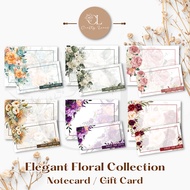 Floral Elegant - Personalized / Customized Notecard / Gift Card / Message Card