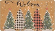 Christmas-Tree-Door-Mat Front Welcome Doormats Holiday Entrance Decor Non-Slip Coir-Doormat Out-Indo