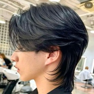 Korean Men's Wig Short Hair Wolfcut Cool Black Color Code A5 short