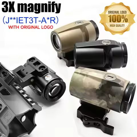 3T-AM 3X Magnifying Sight High Definition Green Film Glass Zero Adjustable 20mm Rail Quick Release T