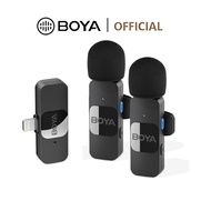 BOYA BY-V10/V20 ANC Microphone Wireless Mini Lavalier Active Noise Reduction Phone Mic for Vlog Live Stream Content Creators Action Camera Laptop PC Live Streaming J7FM