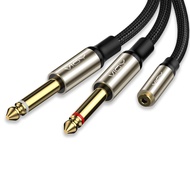 VIOY 3.5mm to Dual 1/4 Inch Audio Splitter Cable, Gold Plated 1/8" TRS Female to Dual Quarter Inch 6