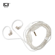 KZ Earphones Cable Silver plated upgrade Cable Headset Standard Gold-plated 0.75 PIN With Mic For KZ