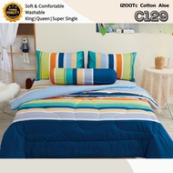 G9 Cartoon Bedsheet 4in1 NOT INCLUDED COMFORTER 1200Tc Cotton Bedsheet Fitted Bedsheet Bedding