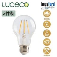 LUCeCO - [2件裝] LA27N4F47-LE LED 復古電燈泡 4000K 柔白光 4W E27 大螺頭