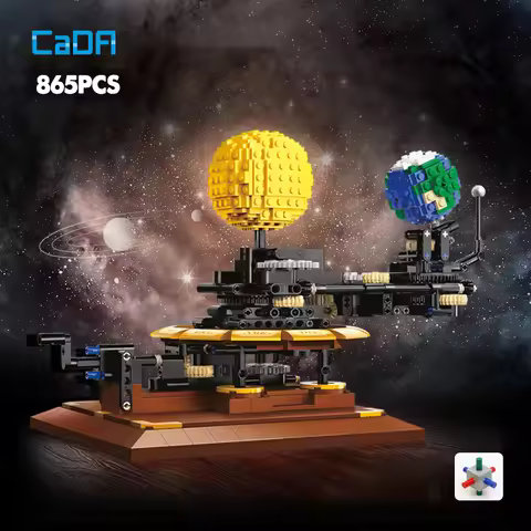 Cada 865PCS City Solar System Earth and Sun Clock Building Blocks Science Experiment Education Brick