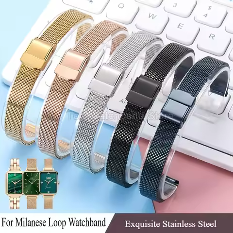 Small Size Fine Mesh Watchband for Milanese Loop DW Ernest Borel Coach JONAS&VERUS JULIUS Stainless