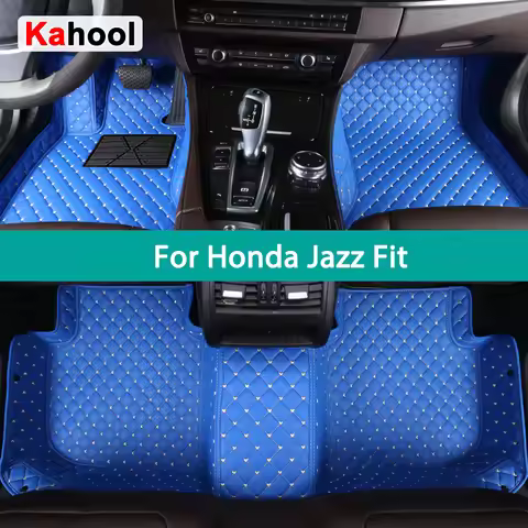 Honda Jazz Car Mats KAHOOL Custom Car Floor Mats For Honda Jazz Fit Auto Carpets Foot Coche Accessor