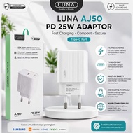 LUNA AJ50 PD 25W Fast Charging Type-C Charger Super Fast, Heat Resistant & Safe for All USB-C Smartp
